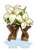 Costume White Lily Black Ribbon [0]